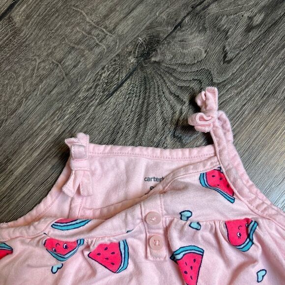 CARTER'S Baby Girls Cotton Watermelon Sunsuit 9 months - Picture 5 of 7